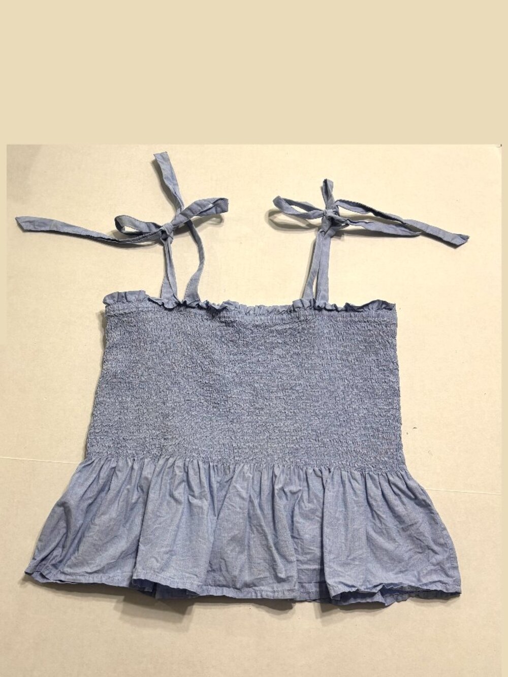 J. Crew Smocked Tie-Shoulder Tank Top Size Medium